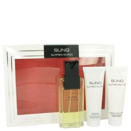 Alfred Sung Gift Set - 3.4 Oz Eau De Toilette Spray + 2.5 Oz Body Lotion + 2.5 Oz Shower Gel -- For Women